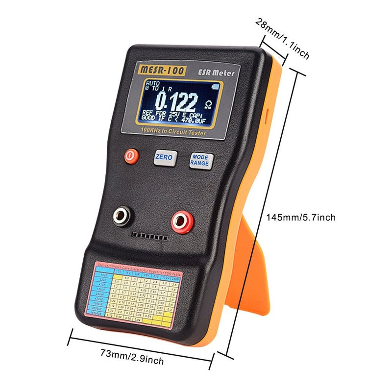 Signstek MESR-100 V2 Auto Ranging in Circuit ESR Meter Capacitor Tester/Low Ohm Meter Up to 0.01 to 100R, Support in Measuring Capacitance Resistance Circuit - Image 4